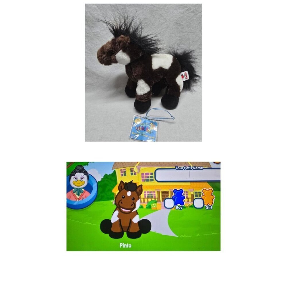 GANZ Webkinz Pinto HM147 With Code Plush Toy Stuffed Animal- READ INFO
